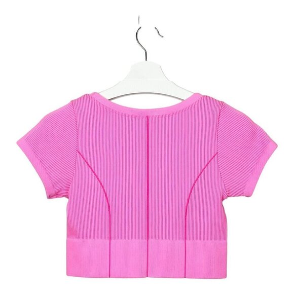 Offline by Aerie 2023 Superchill Seamless Corset Crop Top Pink - Picture 3 of 8